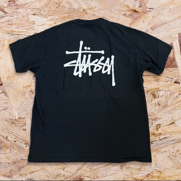 🖤 NWT🖤 STUSSY Basic Pigment Dyed Black Tee - Picture 2 of 7